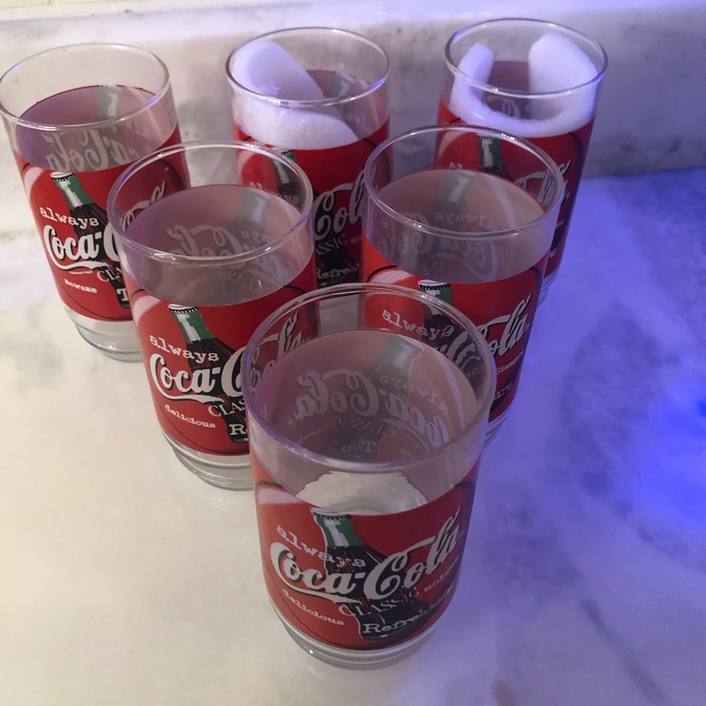 Coca Cola Red and White Glass Set OR Pepsi set. Or BOTH sets for $100